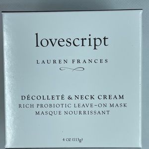 Lovescript 
décolleté & neck cream leave-on mask